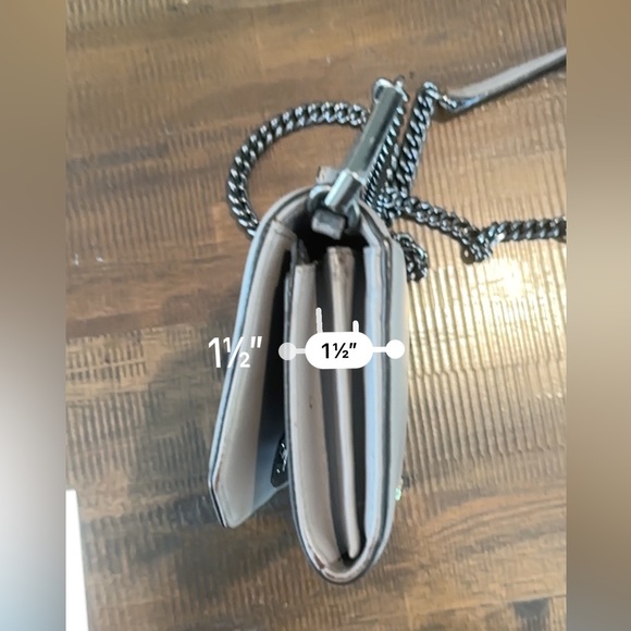 Rebecca Minkoff Small Love Leather Chevron Crossbody Bag | Grey - Picture 9 of 15